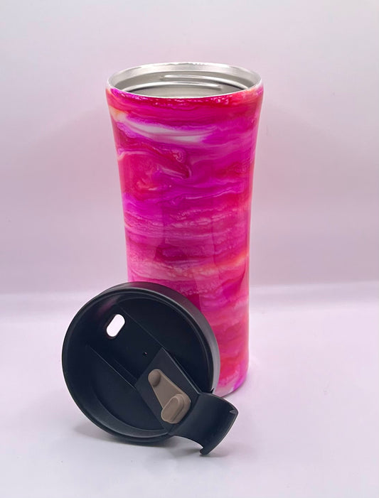 221-Alcohol Ink 16 OZ STAINLESS STEEL TRAVEL TUMBLER