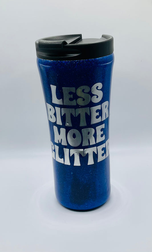 175-Glitter 16 OZ STAINLESS STEEL TRAVEL TUMBLER